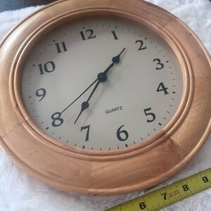 Quartz Natural Wood Tone Wall Clock